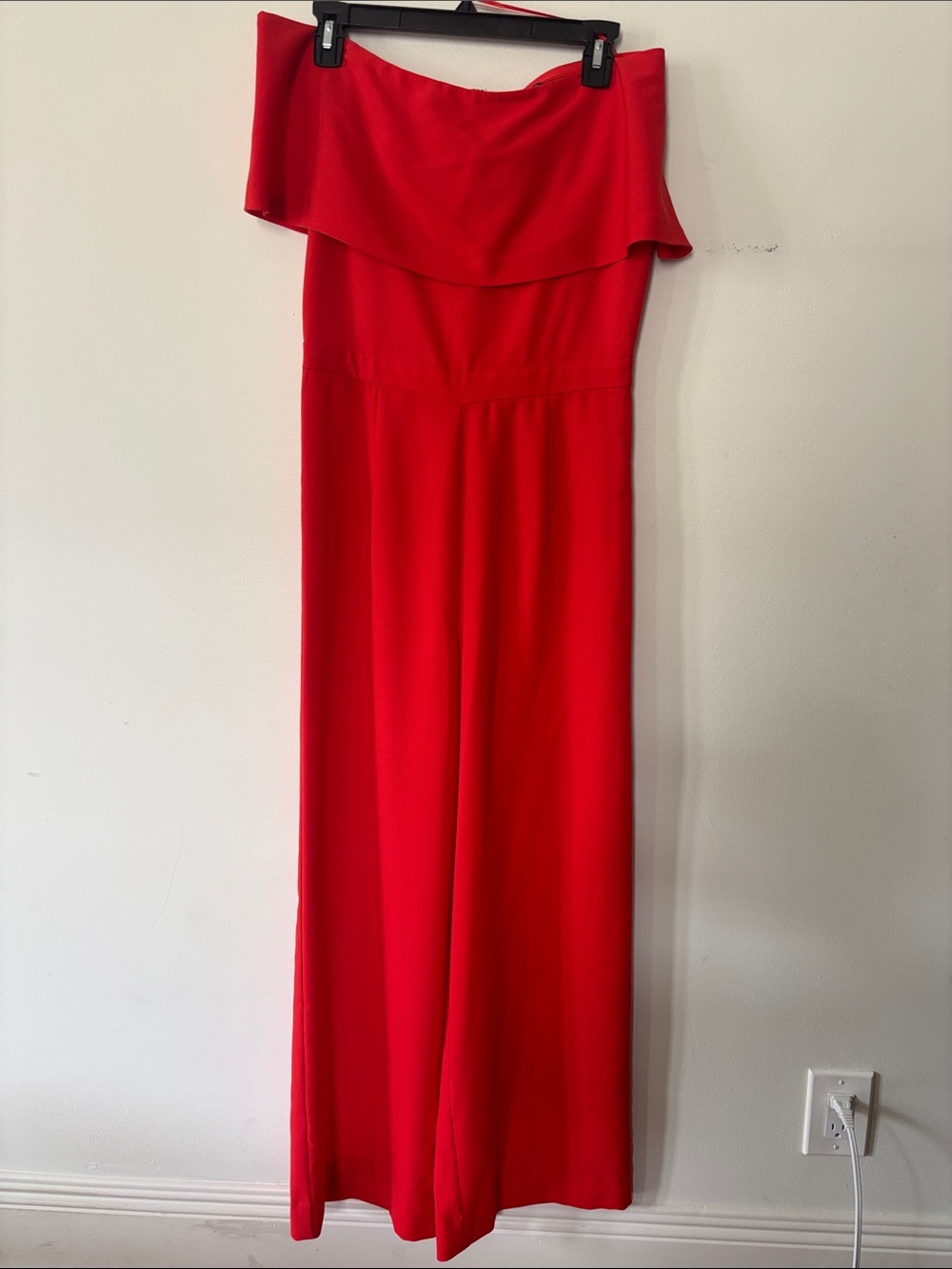 ANTONIO MELANI Red Off-Shoulder Wide-Leg Jumpsuit